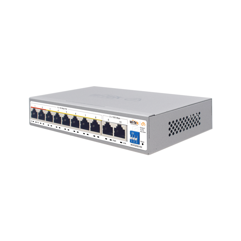 Коммутатор PoE Wi-Tek WI-PCES210G 8PoE+2Uplink 100Mbps