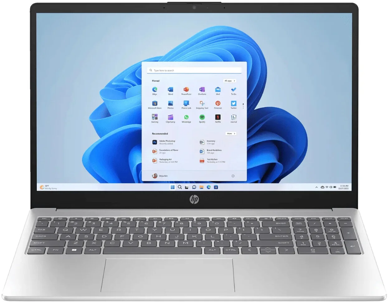 Ноутбук 15.6" HP 15-fd0130wm / Core i3 N305 / 8GB / 256GB SSD / FHD / Windows 11 / Silver