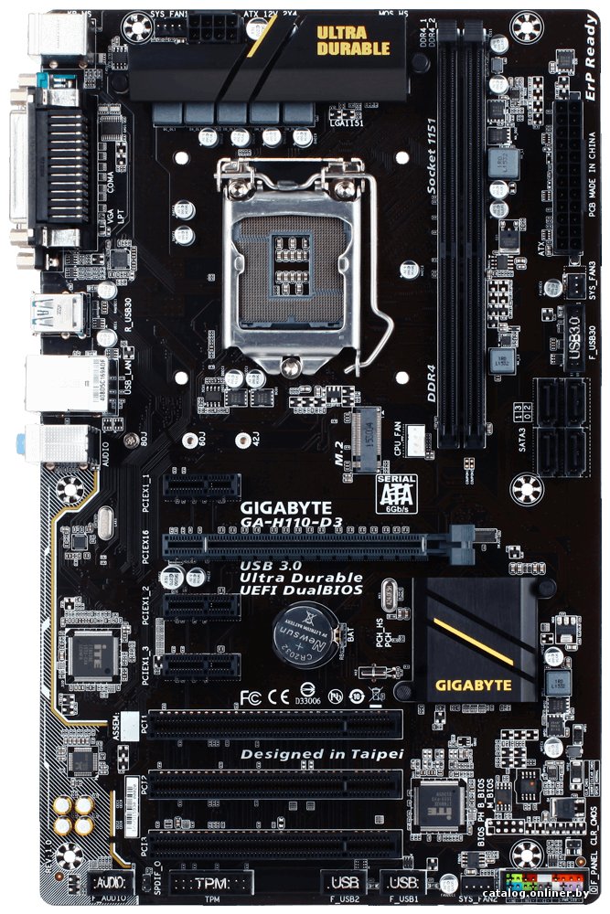 Материнская плата GIGABYTE GA-H110-D3 rev1.0 LGA1151 ATX 2DDR4
