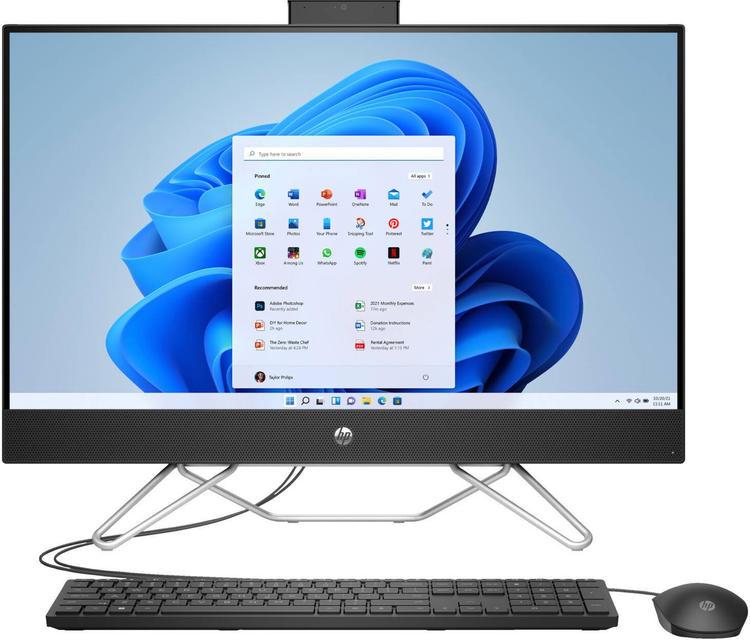 Моноблок 21.5" HP 22-DD2001NH Celeron J4025 / 4GB RAM / 256GB SSD / DVD-RW / DOS