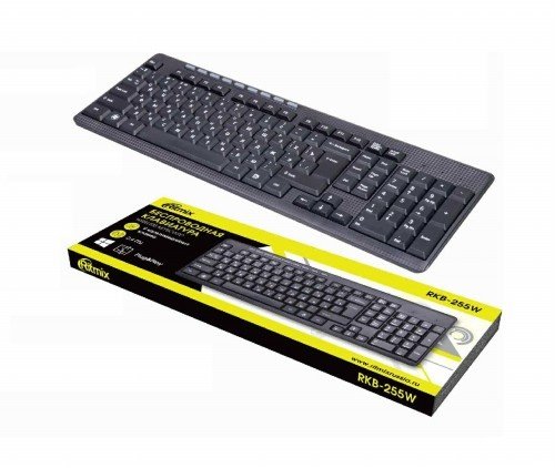 Клавиатура беспроводная Ritmix RKB-255W, черная, USB