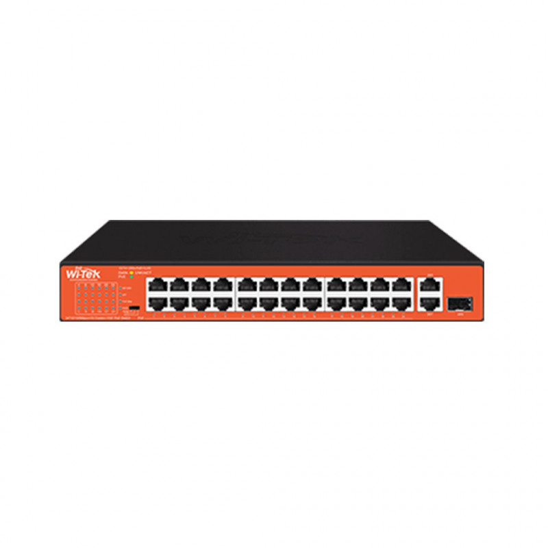 Коммутатор PoE Wi-Tek WI-PS526GH 24FE+1GE+1SFP