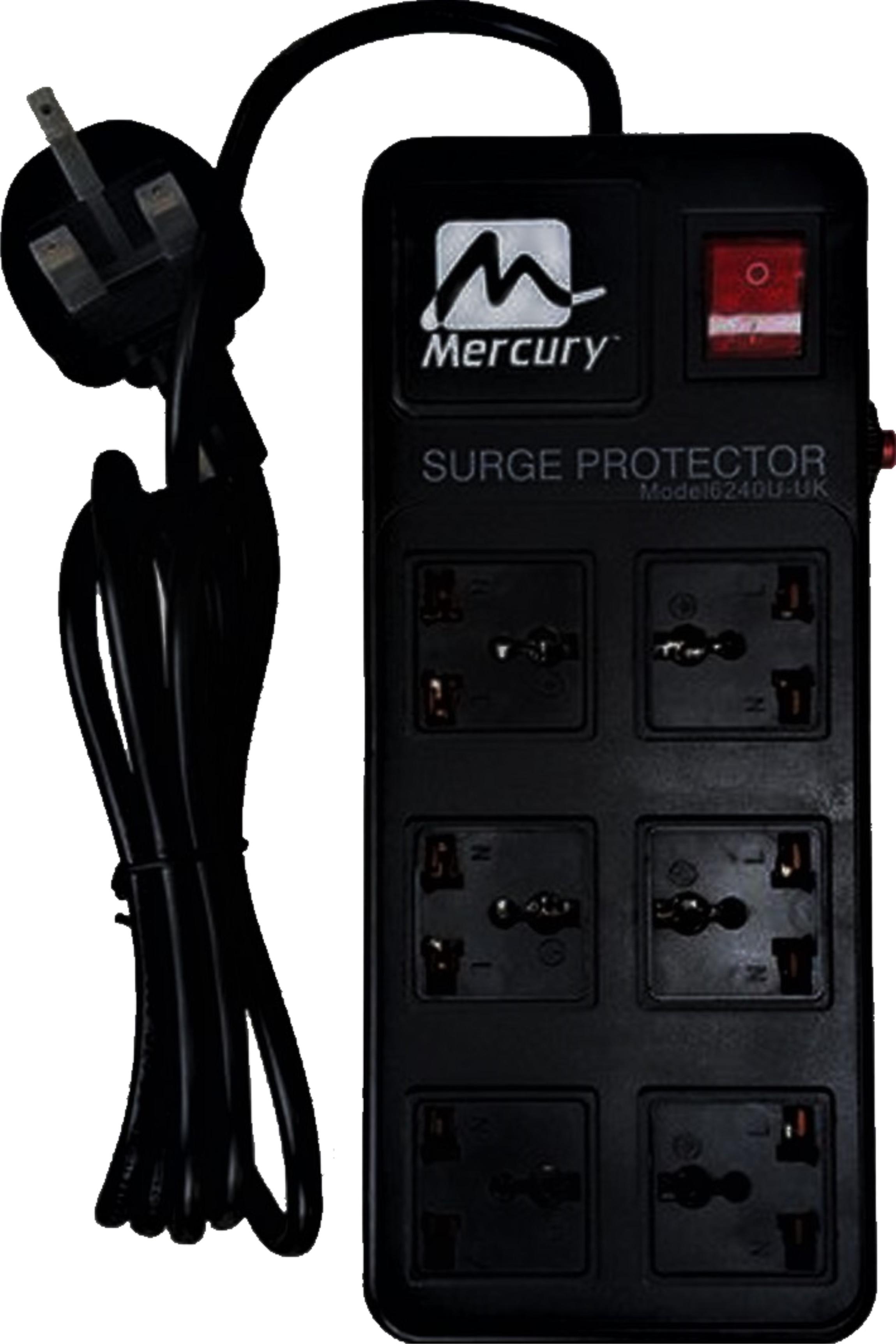 Сетевой фильтр MERCURY 6240U-SCK / 1.8 м / 6 розеток / 10A / Black