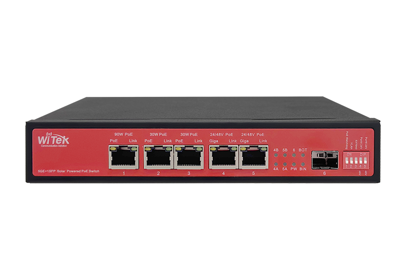 PoE-коммутатор солнечного питания Wi-Tek WI-PS306GF-UPS-15A V2