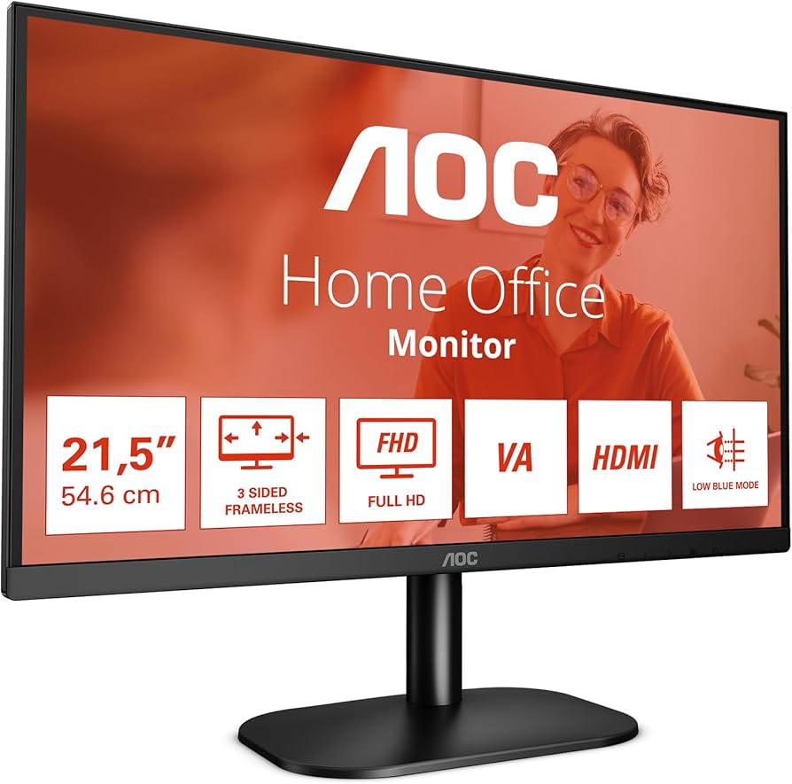 Монитор 21.5" AOC 22B2HM/89 FHD 1920x1080 75Hz VA LED