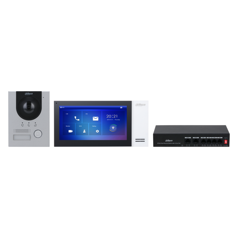 IP Видеодомофон Dahua DHI-KTP01L(F)/DHI-VTO2201F-P-S2/DHI-VTH2421FW-P