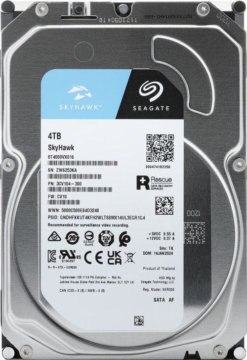 Жесткий диск для систем видеонаблюдения 3.5 HDD 4TB Seagate SkyHawk ST4000VX016 SATA