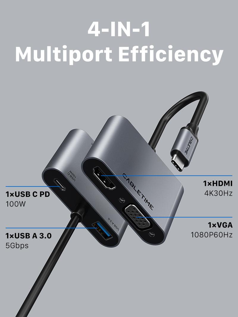 Переходник USB - HDMI + VGA / видеоадаптер